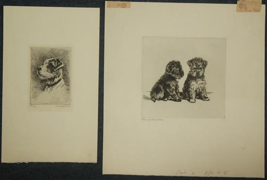 Lucy Dawson ( -1954) Confidences and Judy, 4.25 x 4.25in and 3 x 2in. both unframed